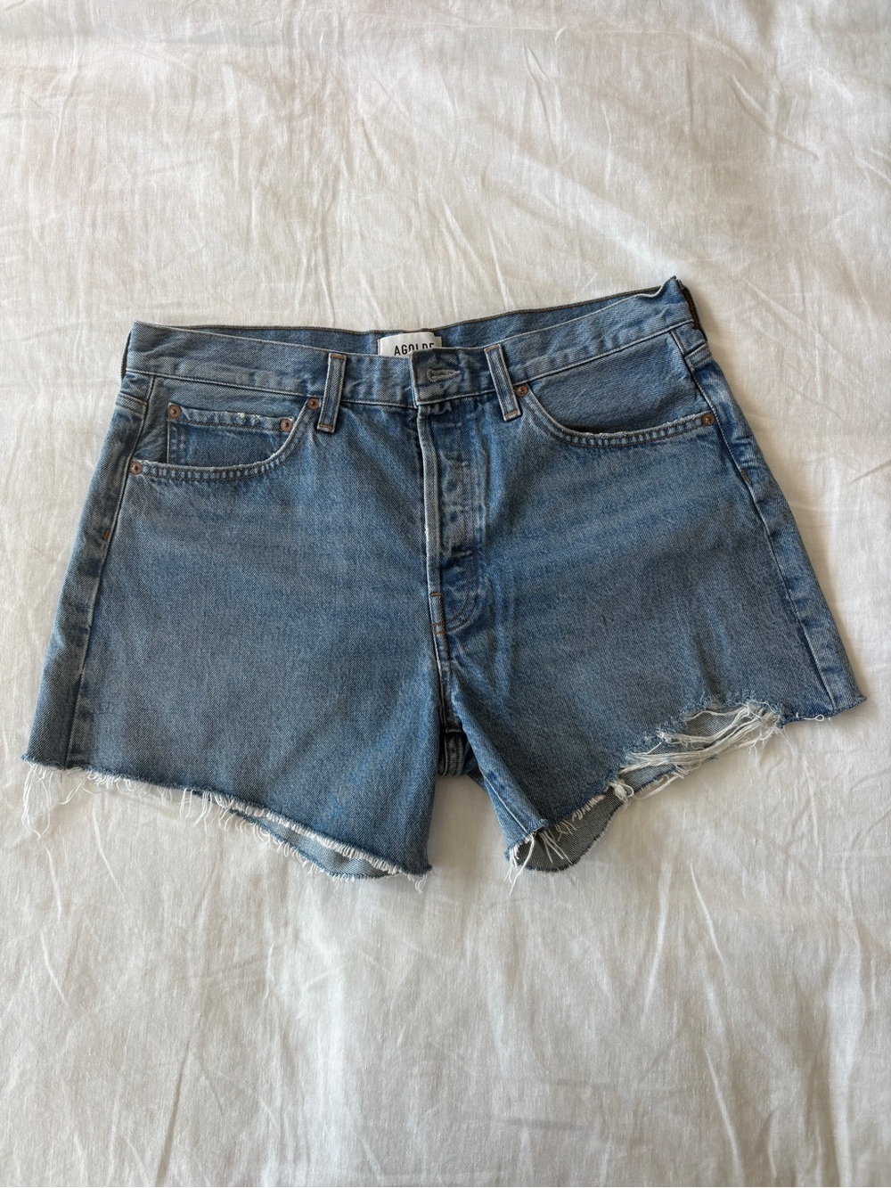 AGOLDE parker long denim shorts - size 29
